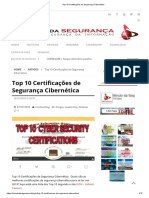 Top 10 Certificações de Segurança Cibernética