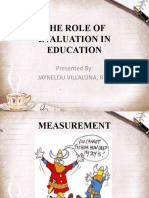The Role of Evaluation in Education