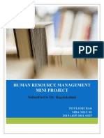 Human Resource Management Mini Project: Submitted To Dr. Rajalakshmi
