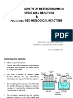 Aerobic Growth of Heterotrophs in Rotating Disc Reactors & Fluidised Bed Biological Reactors