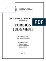 Foreign Judgment: Civil Procedure Code-I