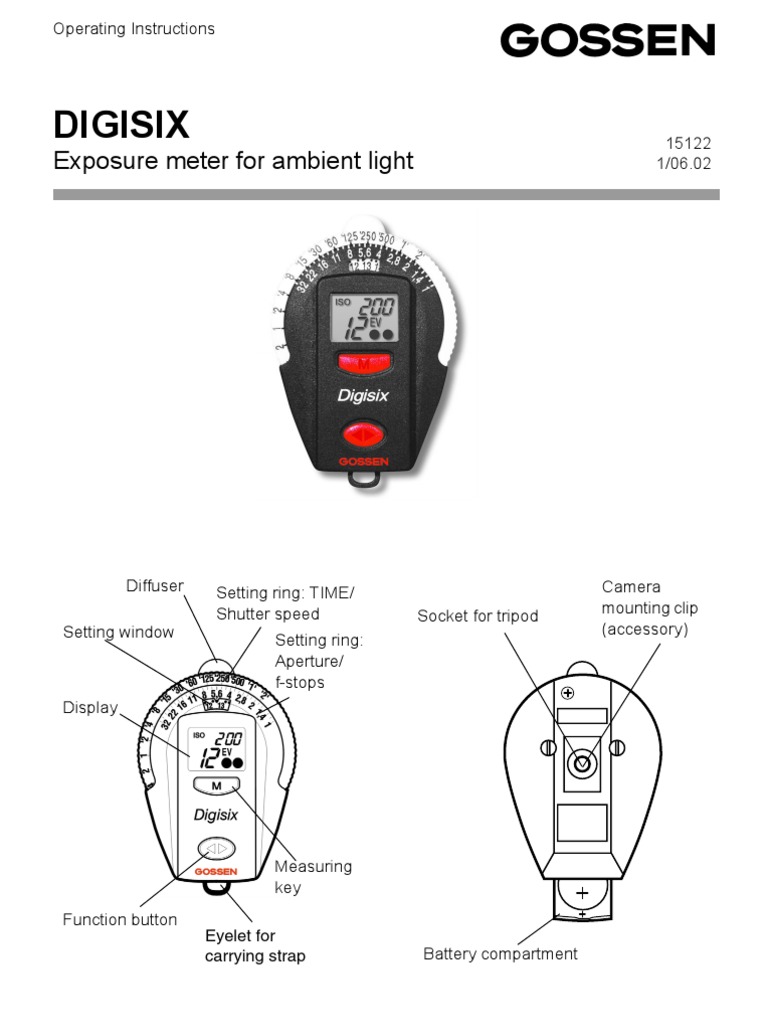 Digisix Exposure Meter For Ambient Light PDF Exposure (Photography