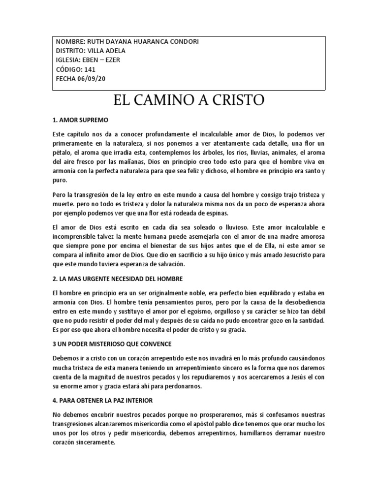 El Camino A Cristo | PDF | Pecado | Cristo (título)