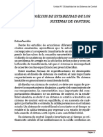 Unidad N°3 Estabilidad de los Sistemas de control...