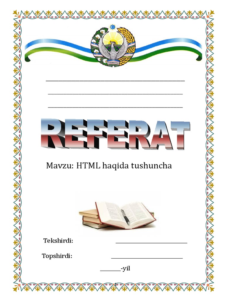 html haqida tushuncha
