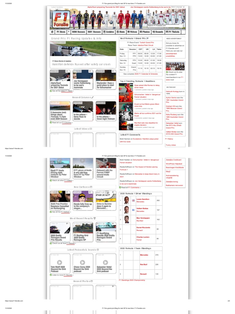 Grand Prix F1 Racing Updates & Info | PDF | Formula One | Fédération ...