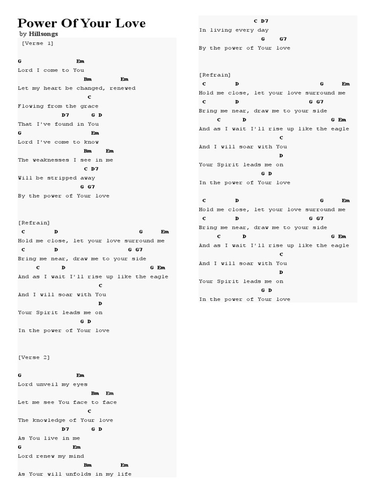 Power of Your Love CHORDS AND OTHERS PDF Elements Of Music Music