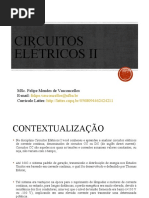 Aula 1 Circuitos Elétricos II - Tensão e Corrente Alternadas