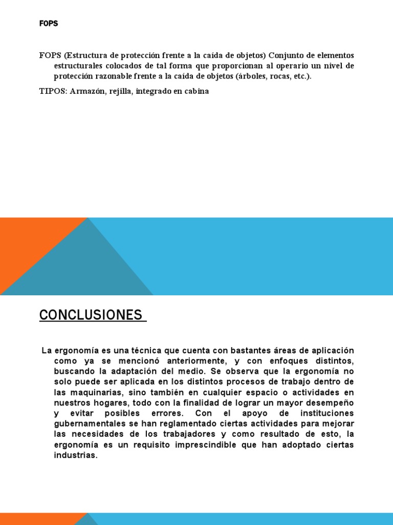 Protección FOPS y Ergonomía Laboral | PDF
