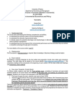 Environmental Economics and Policy: Corso Di Laurea in Economia (Bachelor in Economics) AY 2019-2020