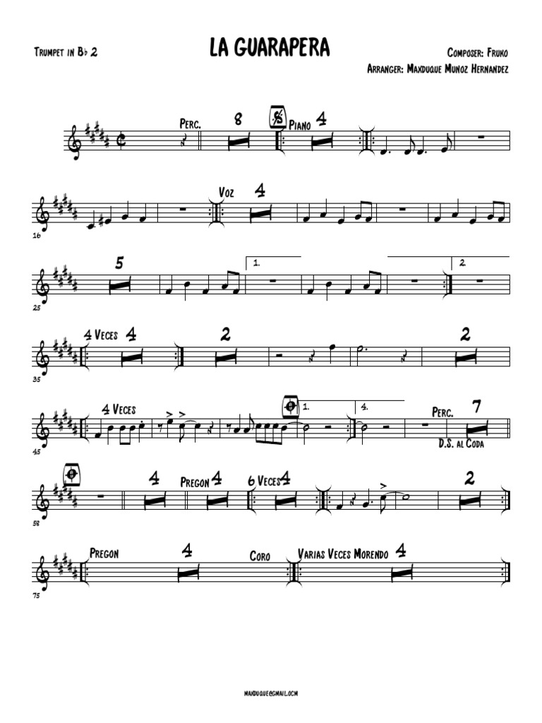 LA GUARAPERA - Trumpet in BB 2 PDF | PDF | Entretenimiento (general)