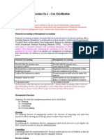 Lecture No. 1 - Cost Classification: Management Accounting