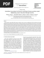 Download AAESS Cancer Position Statement - Optimising cancer outcomes through exercise by SE Tan SN48276761 doc pdf
