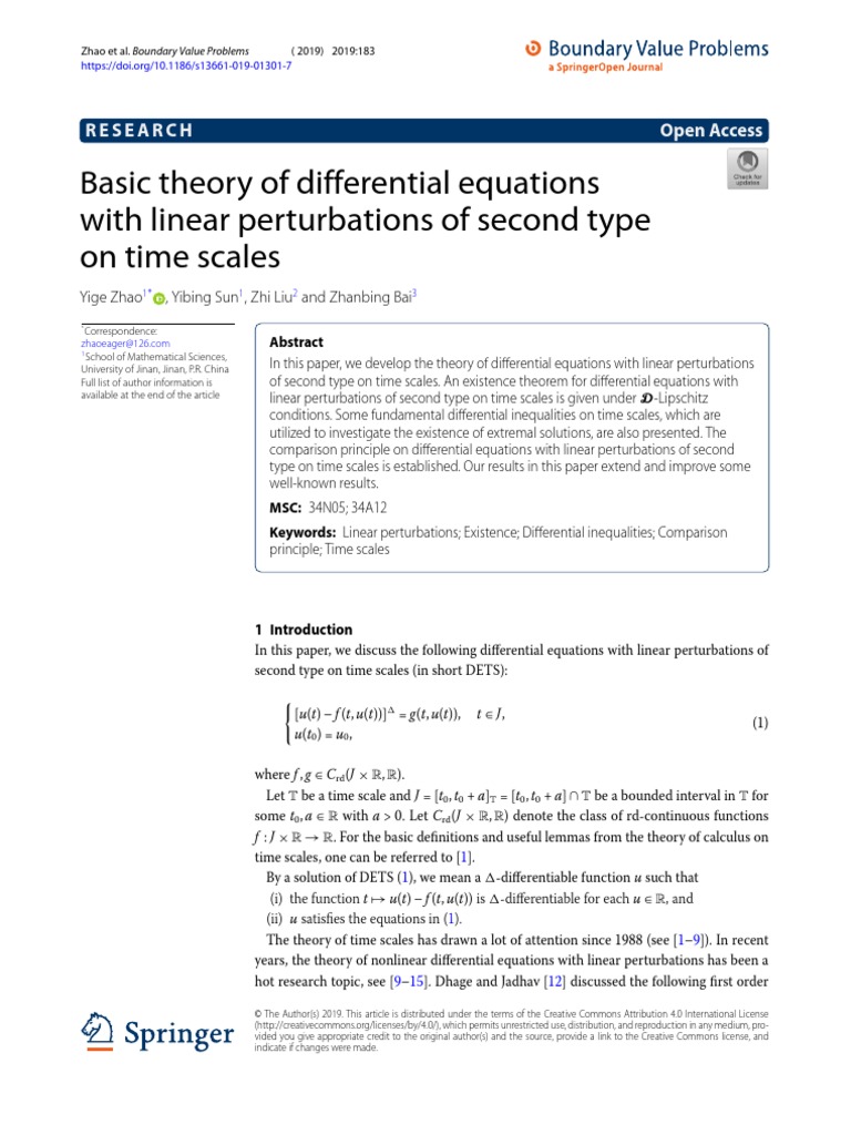 Basic Theory of Differential Equations With Linear | PDF | Differential ...