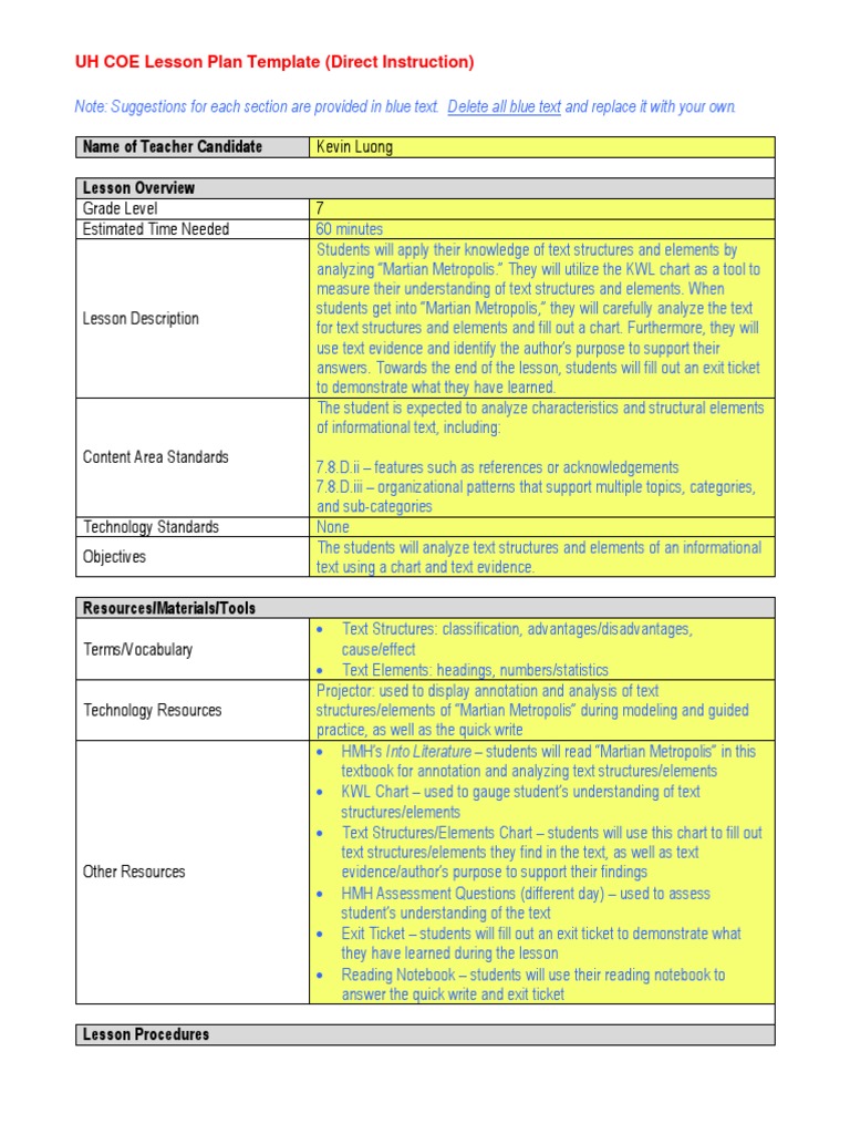 Model Lesson Plan | PDF | Lesson Plan | Educational Assessment