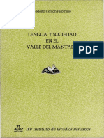 Cerrón Palomino, Rodolfo (1989) - Lengua y Sociedad en El Valle Del Mantaro PDF