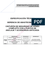 Especificación Técnica - CINTURON DE SEG - 4 PTOS ARNES COMPLETO Y ACCESORIOS ANTICAIDA Sharepoint