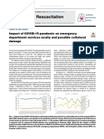 Resuscitation: Impact of COVID-19 Pandemic On Emergency Department Services Acuity and Possible Collateral Damage