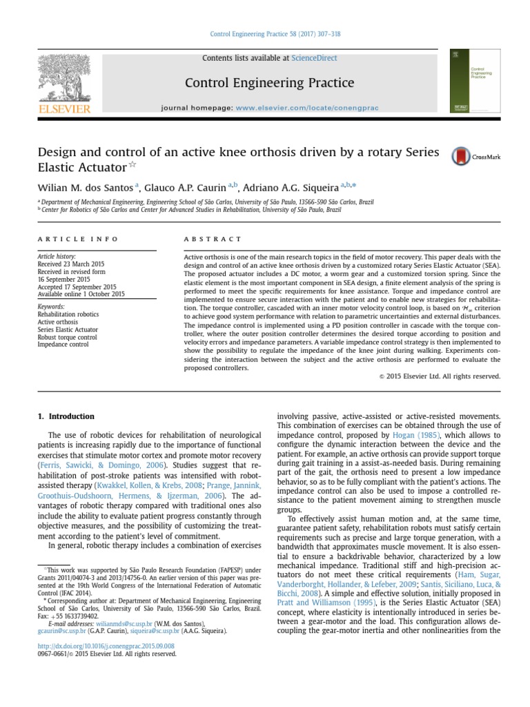 Design and Control of An Active Knee Orthosis Driven by A Rotary Series ...
