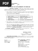 Affidavit of Attached Sidecar