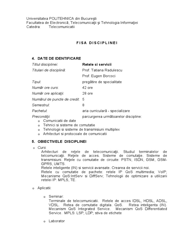 Retele Si Servicii T Radulescu