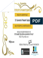 DR Surendra Prakash Gupta: Certificate of Participation