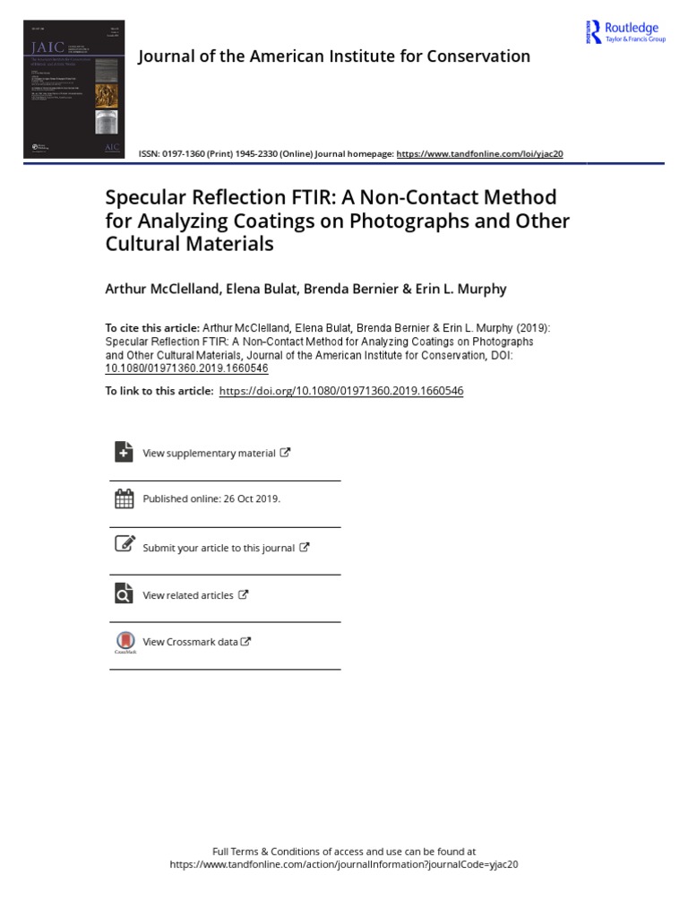 Specular Reflection FTIR A NonContact Method For Analyzing Coatings