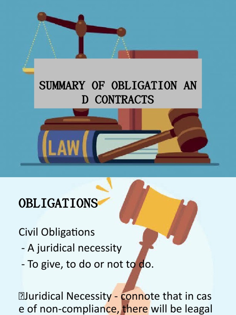 Summary of Obligation An D Contracts | PDF | Law Of Obligations | Legal ...