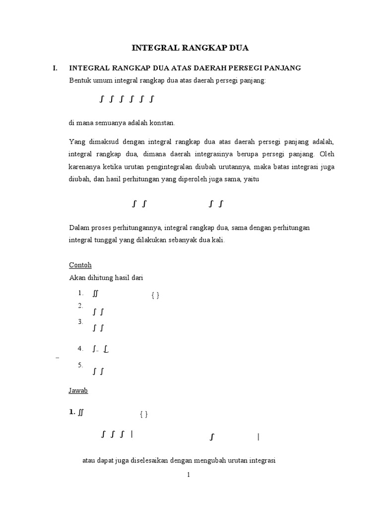 Integral Rangkap Dua: Teori dan Contoh | PDF