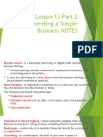 Lesson 13 Part 2 Implementing A Simple Business NOTES