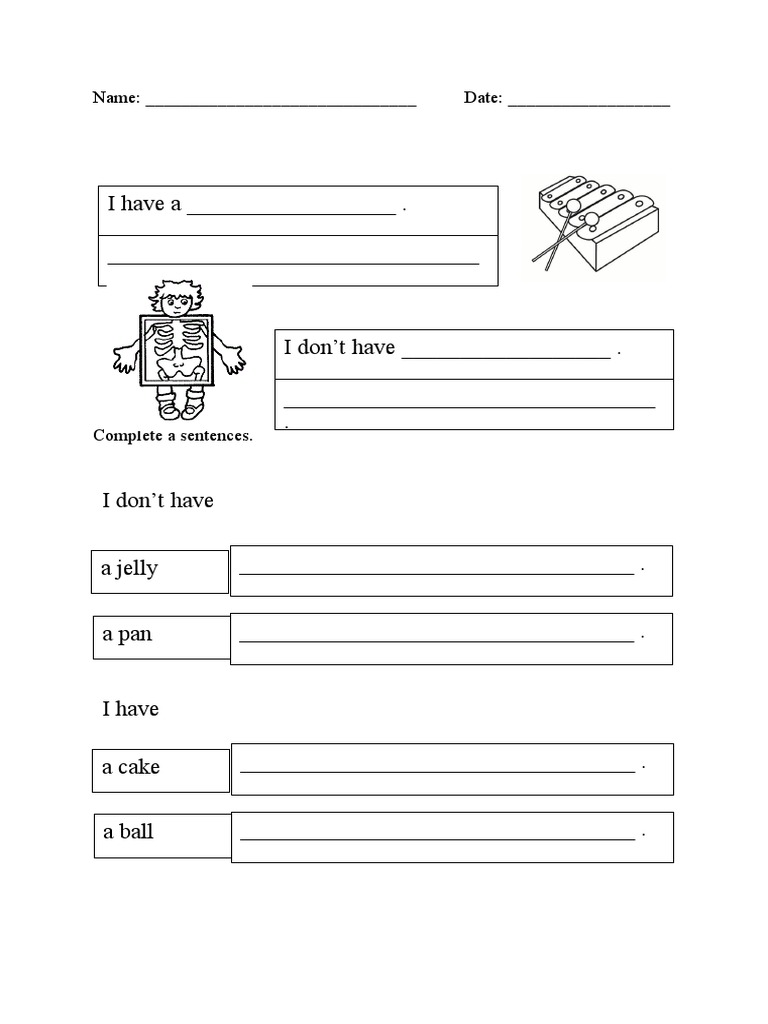 Sentence Completion Exercise Template | PDF