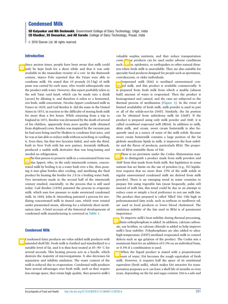 Condensed Milk PDF | PDF | Milk | Foods