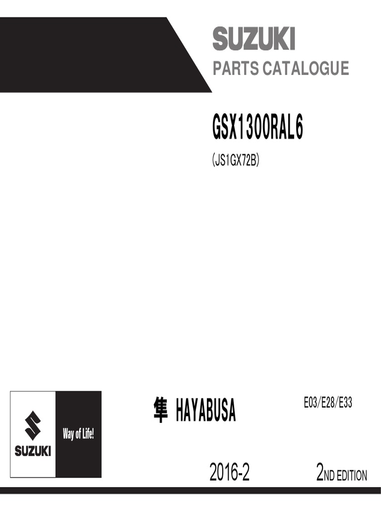 Hayabusa GSX1300R Parts Catalogue | PDF | Screw | Engines