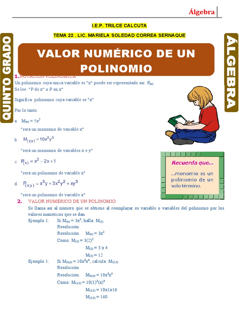 Valor Numerico de Un Polinomio | PDF