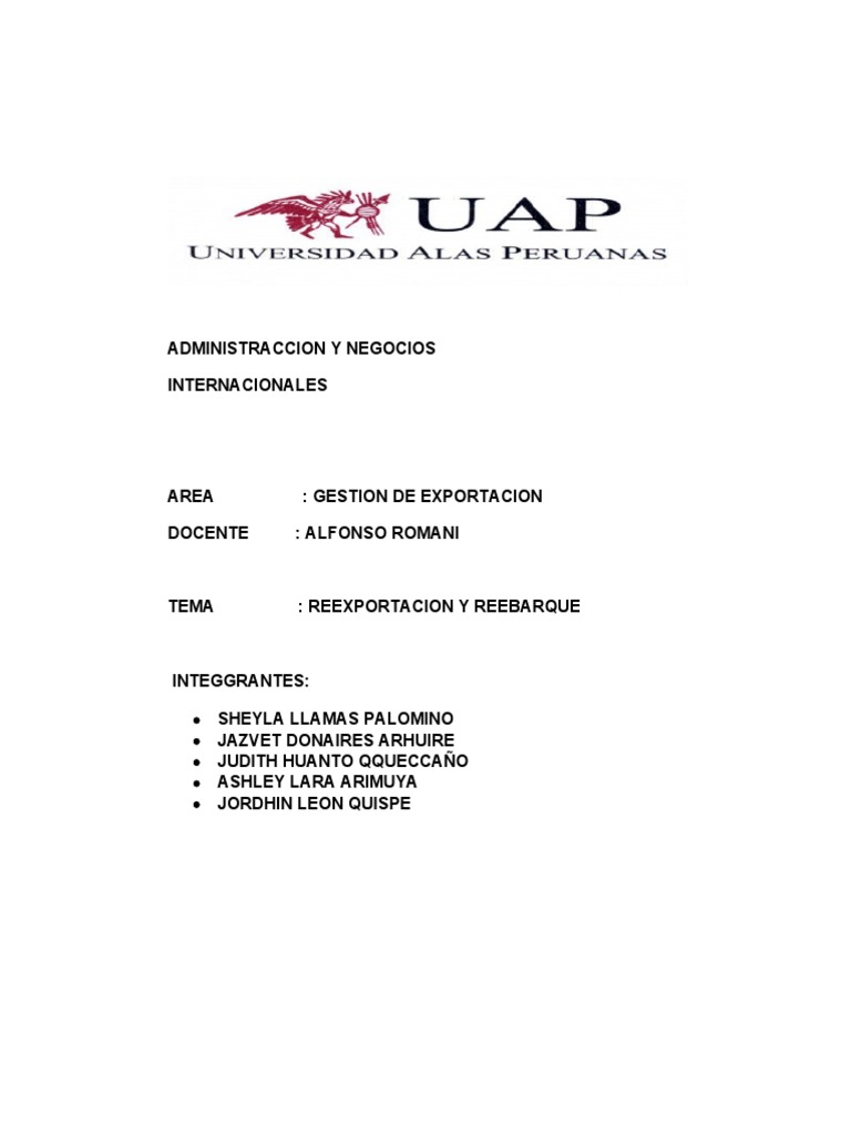 Reexportación y Reembarque Aduanero | PDF | aduana | Gobierno