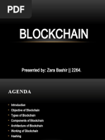 Blockchain: Presented By: Zara Bashir - 2264