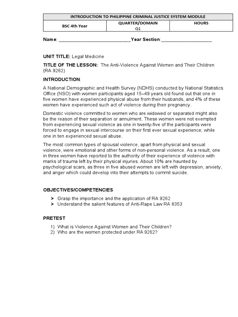 The Anti - Violence Against Women - Their Children Act of 2004 | PDF ...