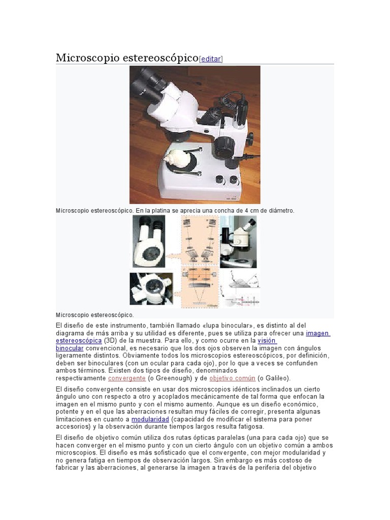 Microscopios Estereoscópicos: Guía Básica | PDF | Óptica | Atómico
