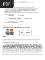 What I Know Read The Story and Answer The Questions by Choosing The Letter of The Correct Answer