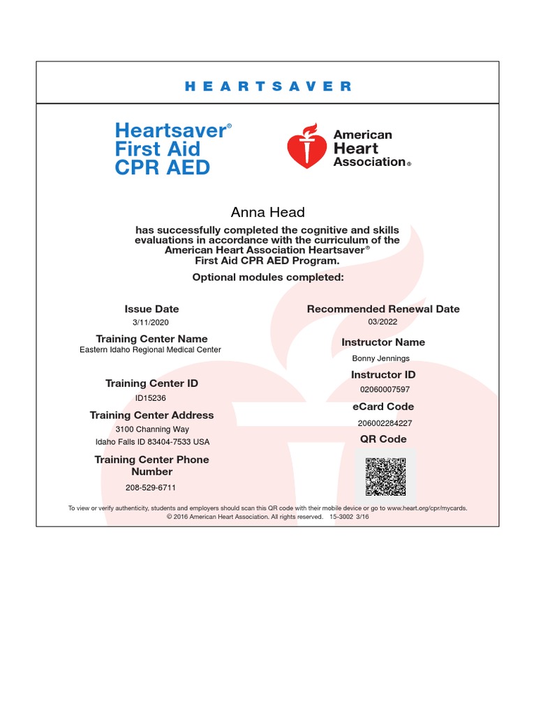 CPR Certification Card | PDF