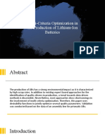 Multi-Criteria Optimization in The Production of Lithium-Ion Batteries