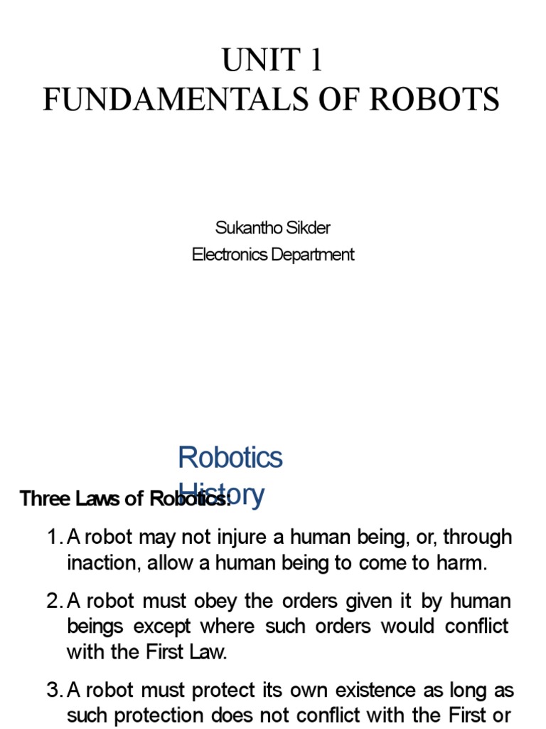 Fundamentals of Robotics and Components | PDF | Electric Motor ...