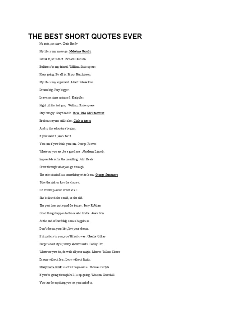 The Best Short Quotes Ever PDF Faith