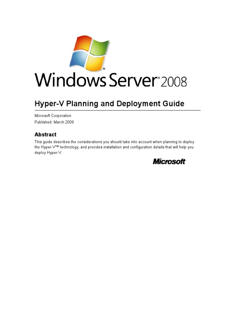 HyperV Deploy | PDF | Hyper V | Windows Server 2008