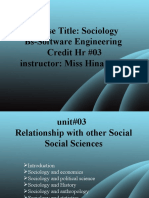 Course Title: Sociology Bs-Software Engineering Credit HR #03 Instructor: Miss Hina Rasul