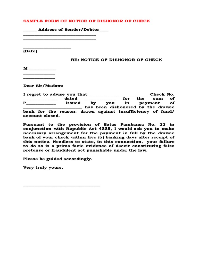 sample-form-of-notice-of-dishonor-of-check-pdf