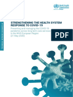 Strengthening The Health Systems Response To COVID-19 Technical Guidance #6 Preventing and Managing The COVID-19