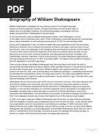 Biography of William Shakespeare