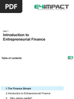 EF-1 Introduction To Entrepreneurial Finance