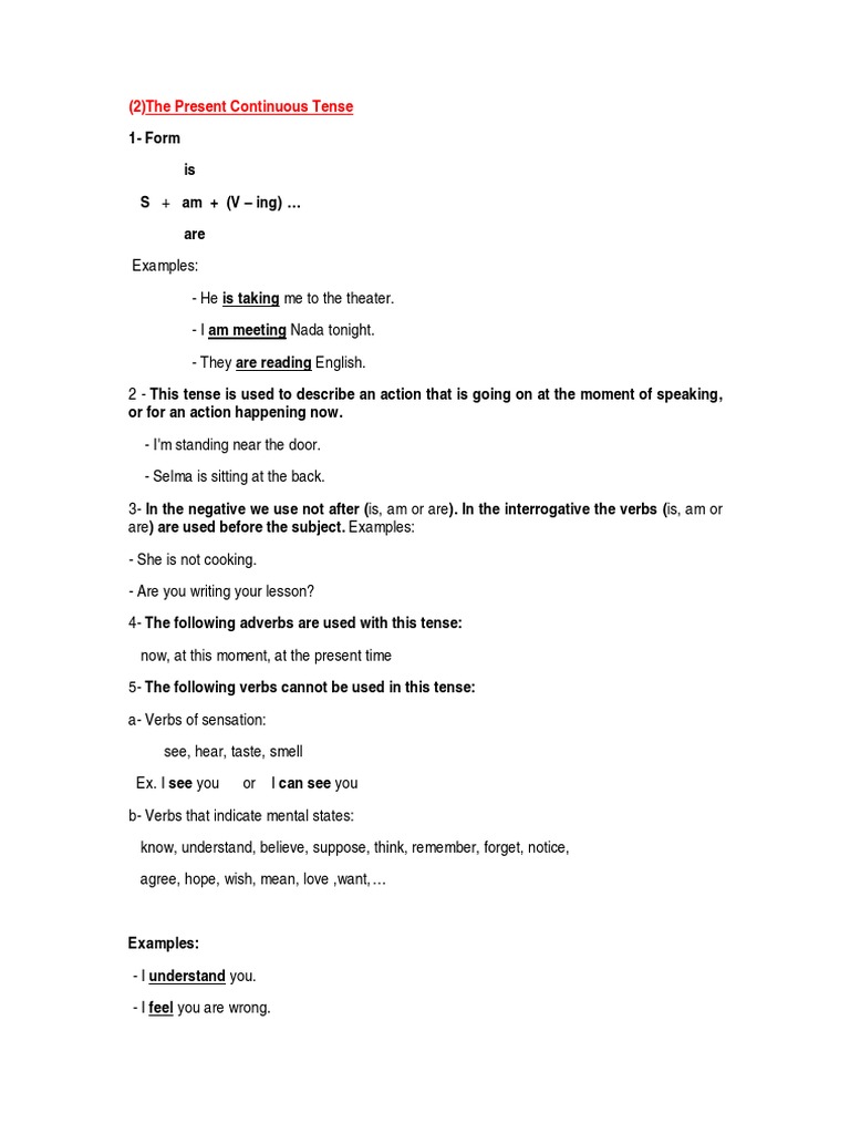 1-Form Is: (2) The Present Continuous Tense | PDF | Verb | Semiotics